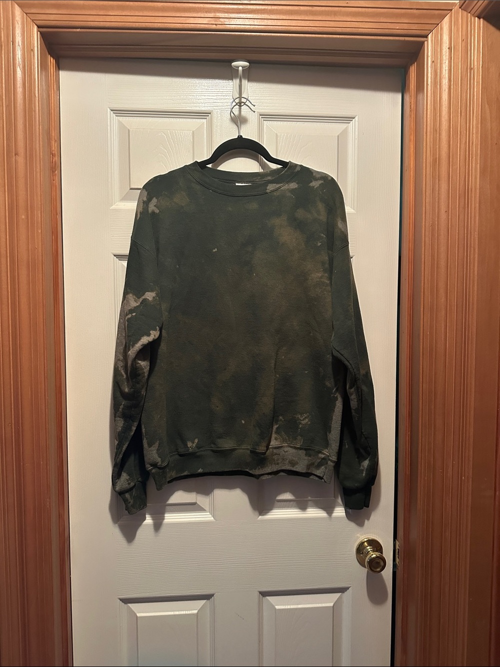Hanes Olive and Tan Tie-Dye Crewneck Sweatshirt